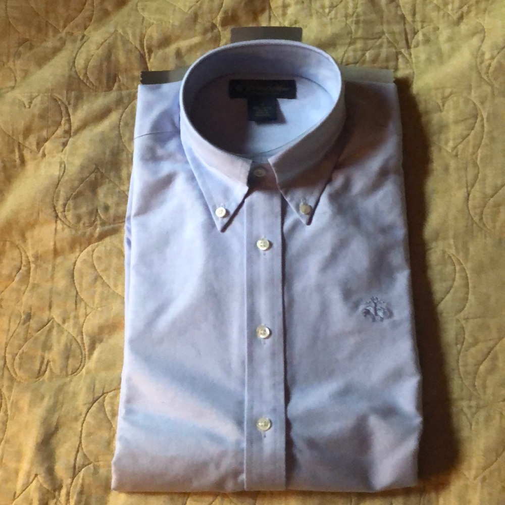 New Brooks Brothers blue button down shirt.